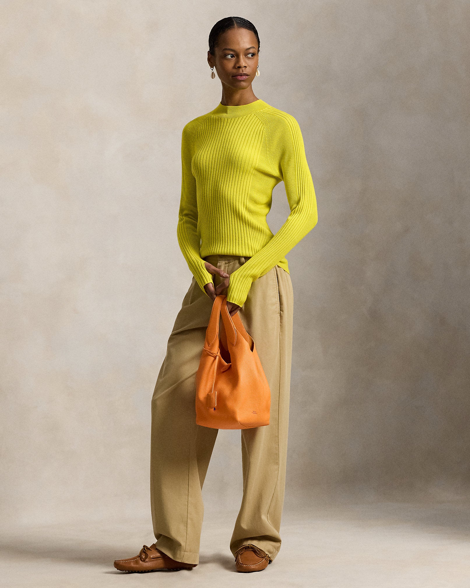 Ralph Lauren RibKnit Wool Mockneck Sweater