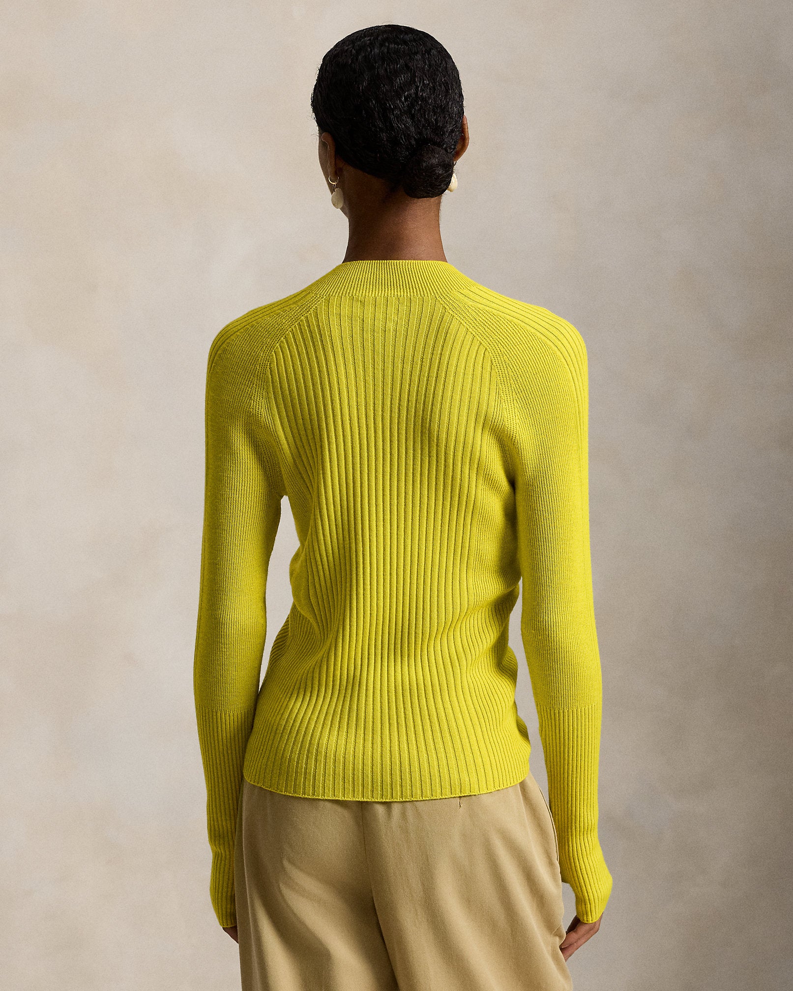 Ralph Lauren RibKnit Wool Mockneck Sweater