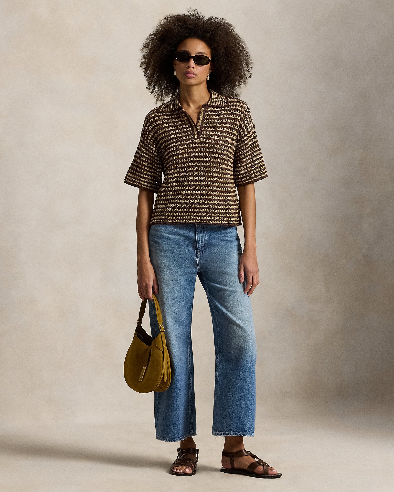 Ralph Lauren Striped Knit Cotton Polo Shirt
