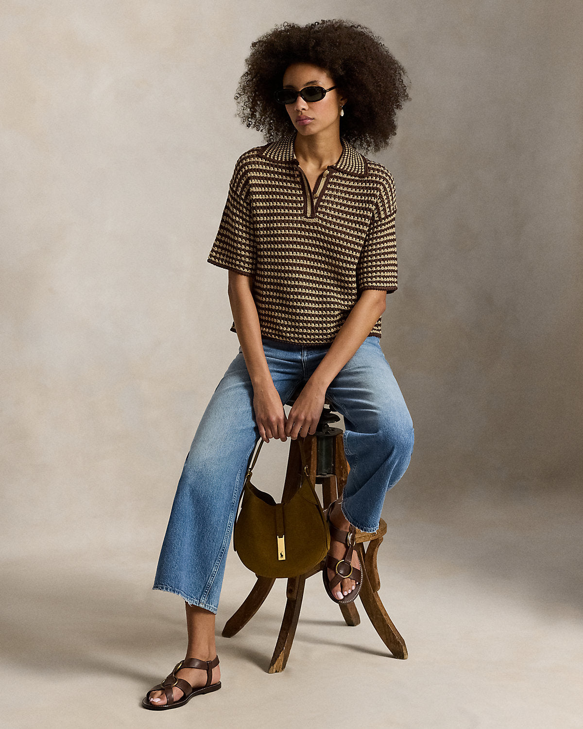Ralph Lauren Striped Knit Cotton Polo Shirt