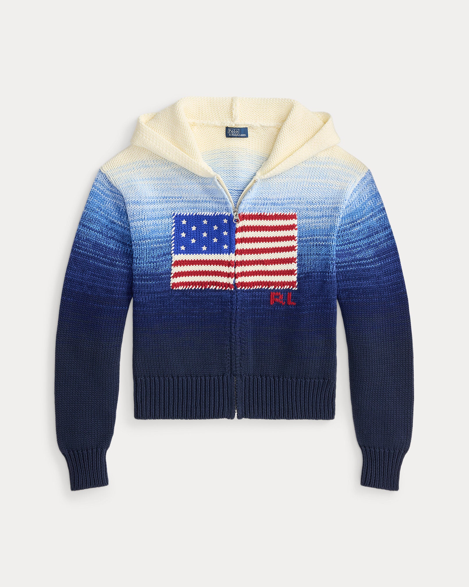 Ralph Lauren Flag Ombré Cotton Zip Hoodie