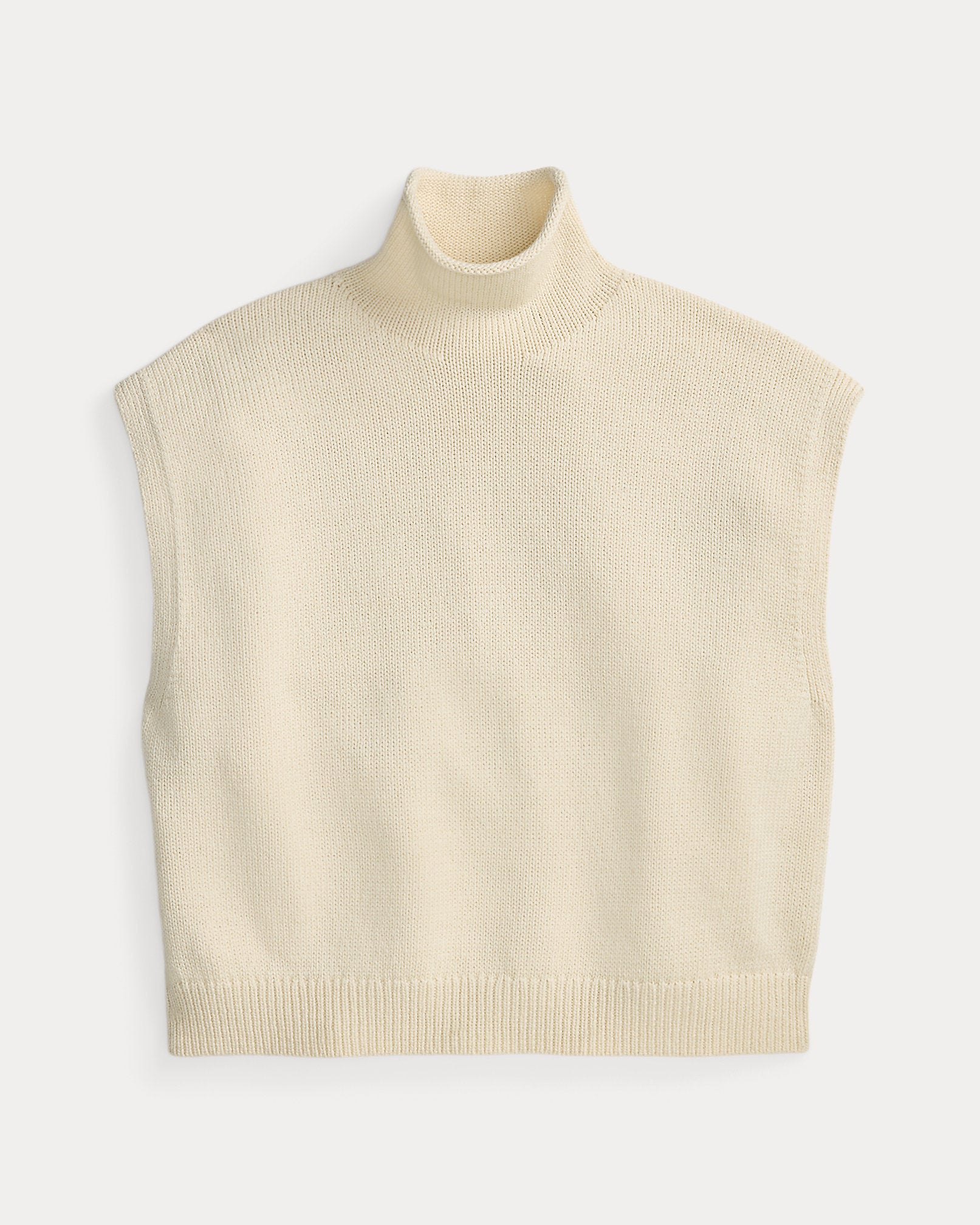 Ralph Lauren Sleeveless Cotton Turtleneck Sweater