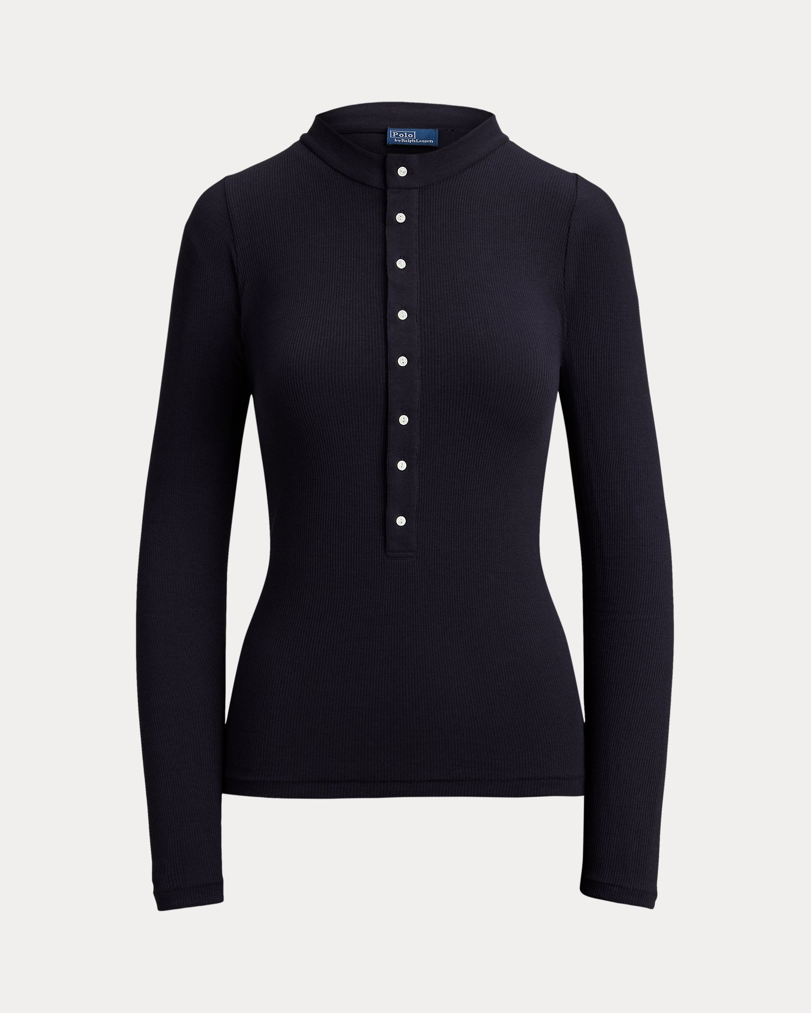 Ralph Lauren Ribbed Crepe Henley Shirt