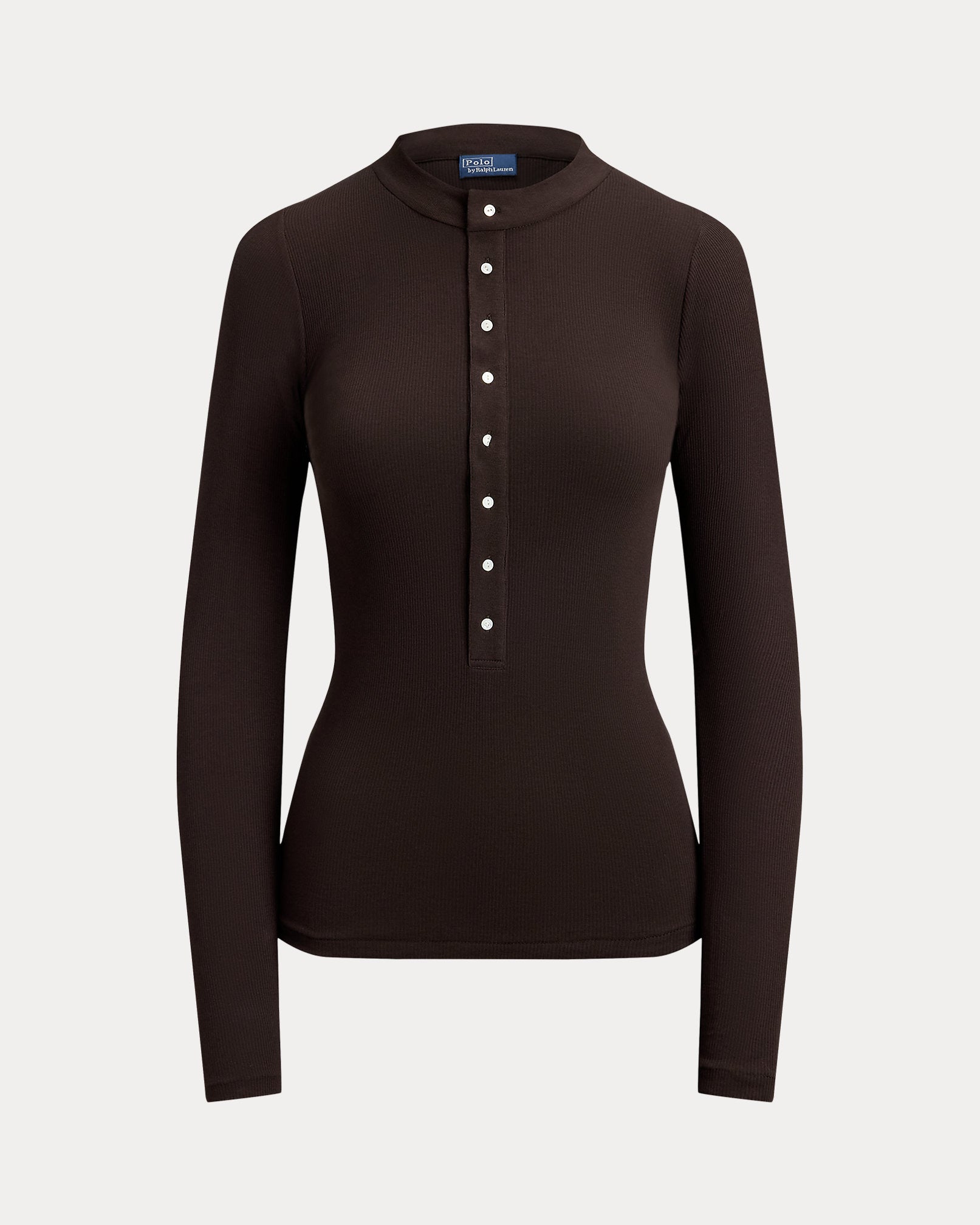 Ralph Lauren Ribbed Crepe Henley Shirt