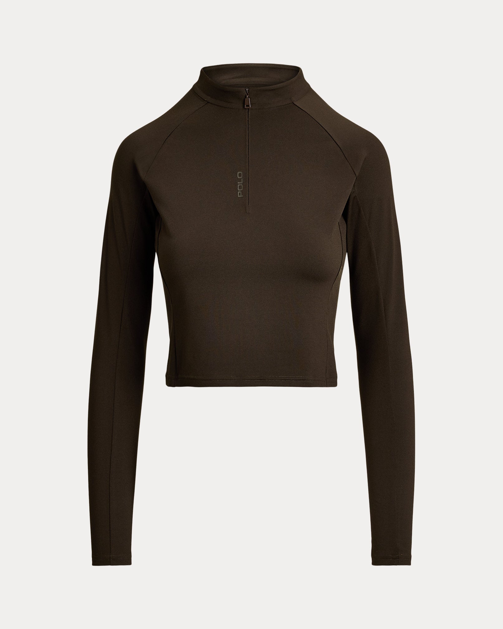 Ralph Lauren Sueded Jersey Cropped HalfZip