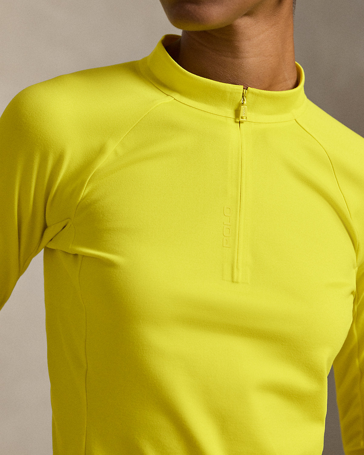 Ralph Lauren Sueded Jersey Cropped HalfZip