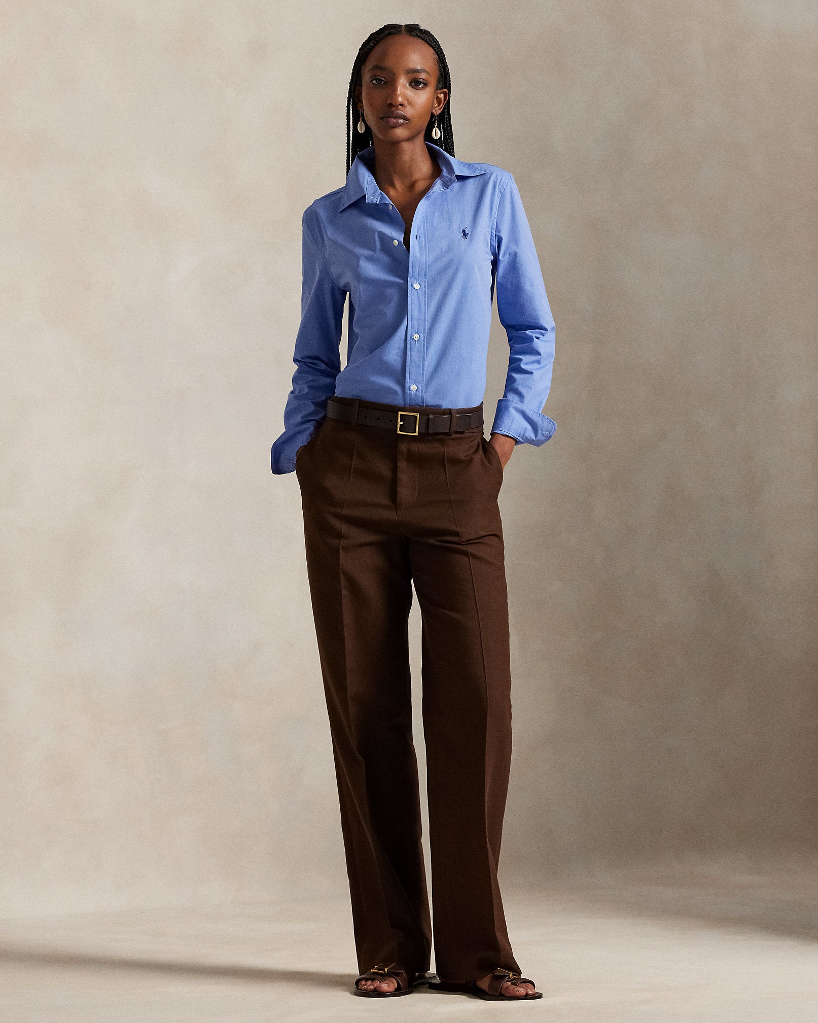 Ralph Lauren CottonWool Twill Relaxed Straight Pant