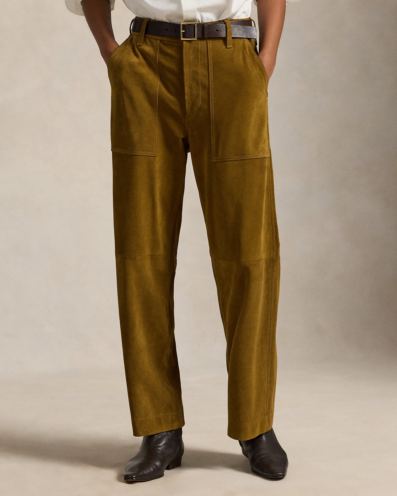 Ralph Lauren The Ricky WideLeg Crop Suede Pant
