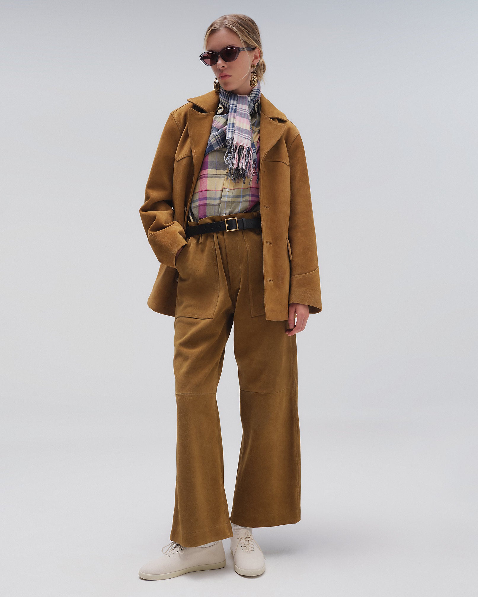 Ralph Lauren The Ricky WideLeg Crop Suede Pant