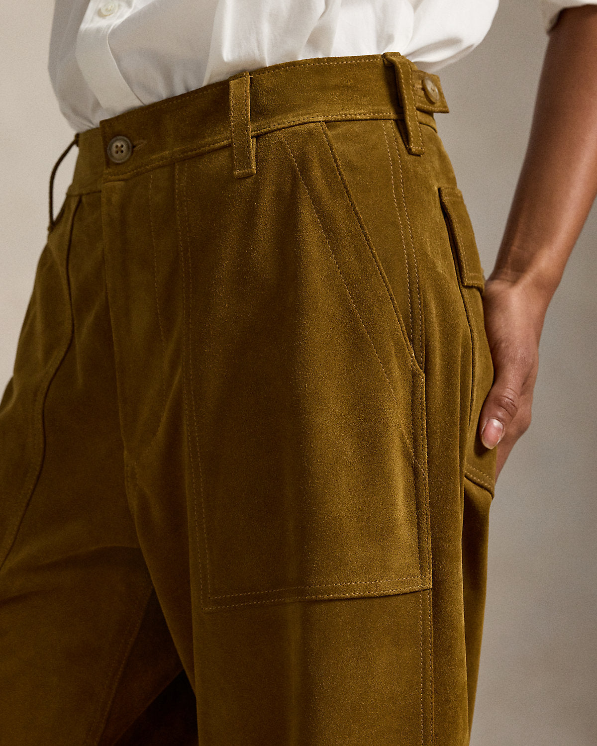 Ralph Lauren The Ricky WideLeg Crop Suede Pant