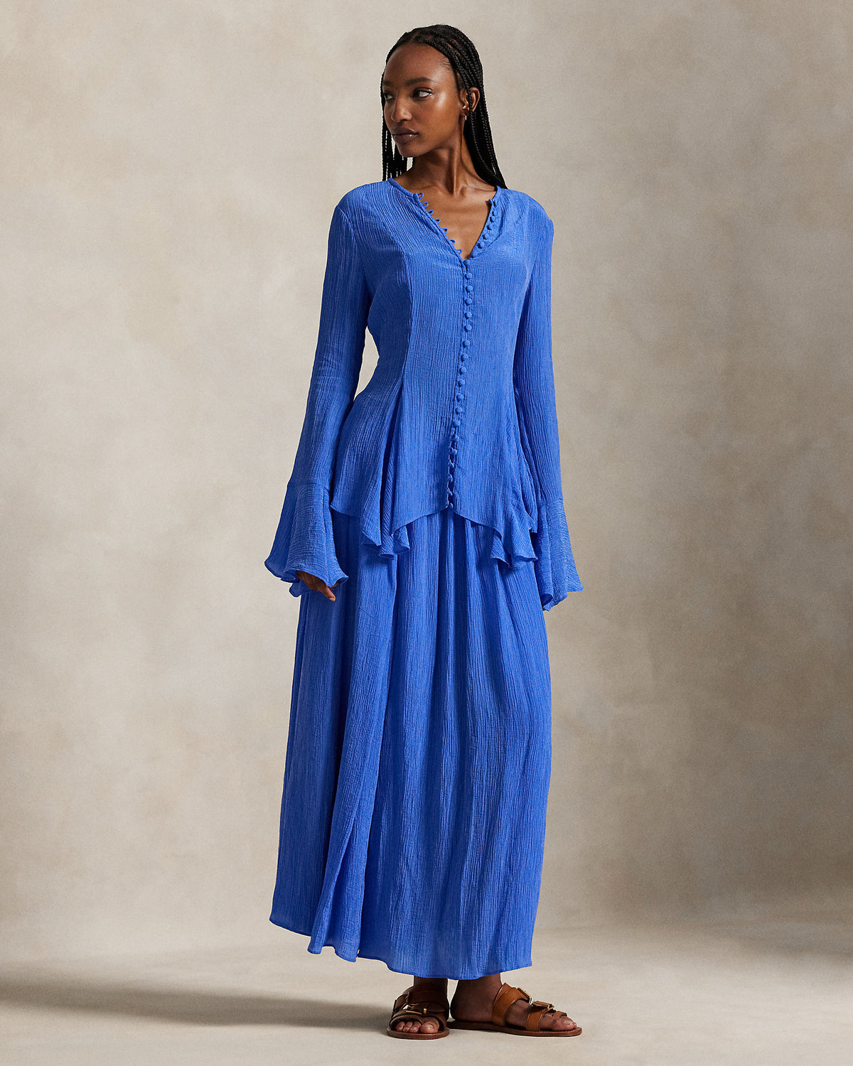 Ralph Lauren Crinkled ALine Wrap Skirt