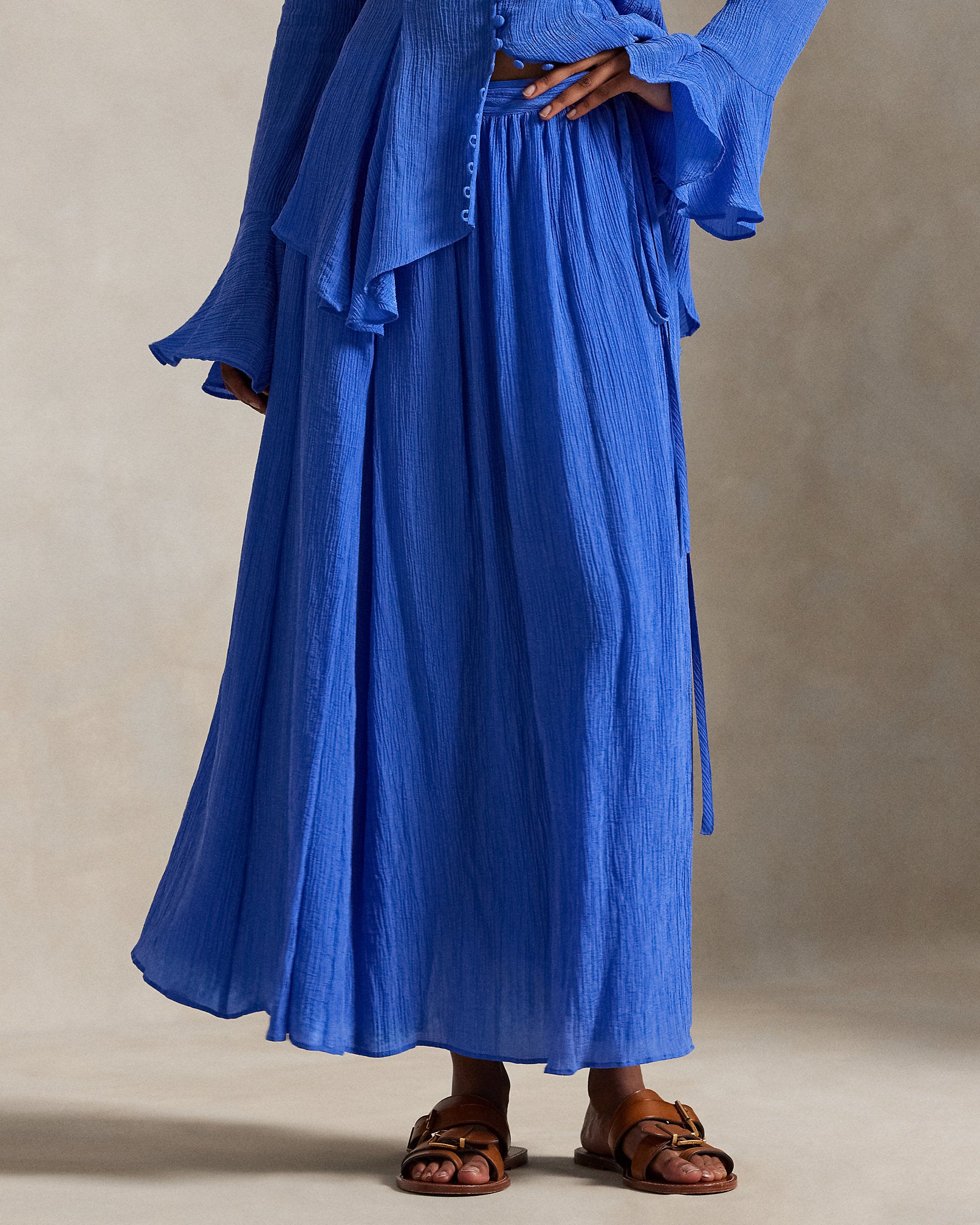 Ralph Lauren Crinkled ALine Wrap Skirt