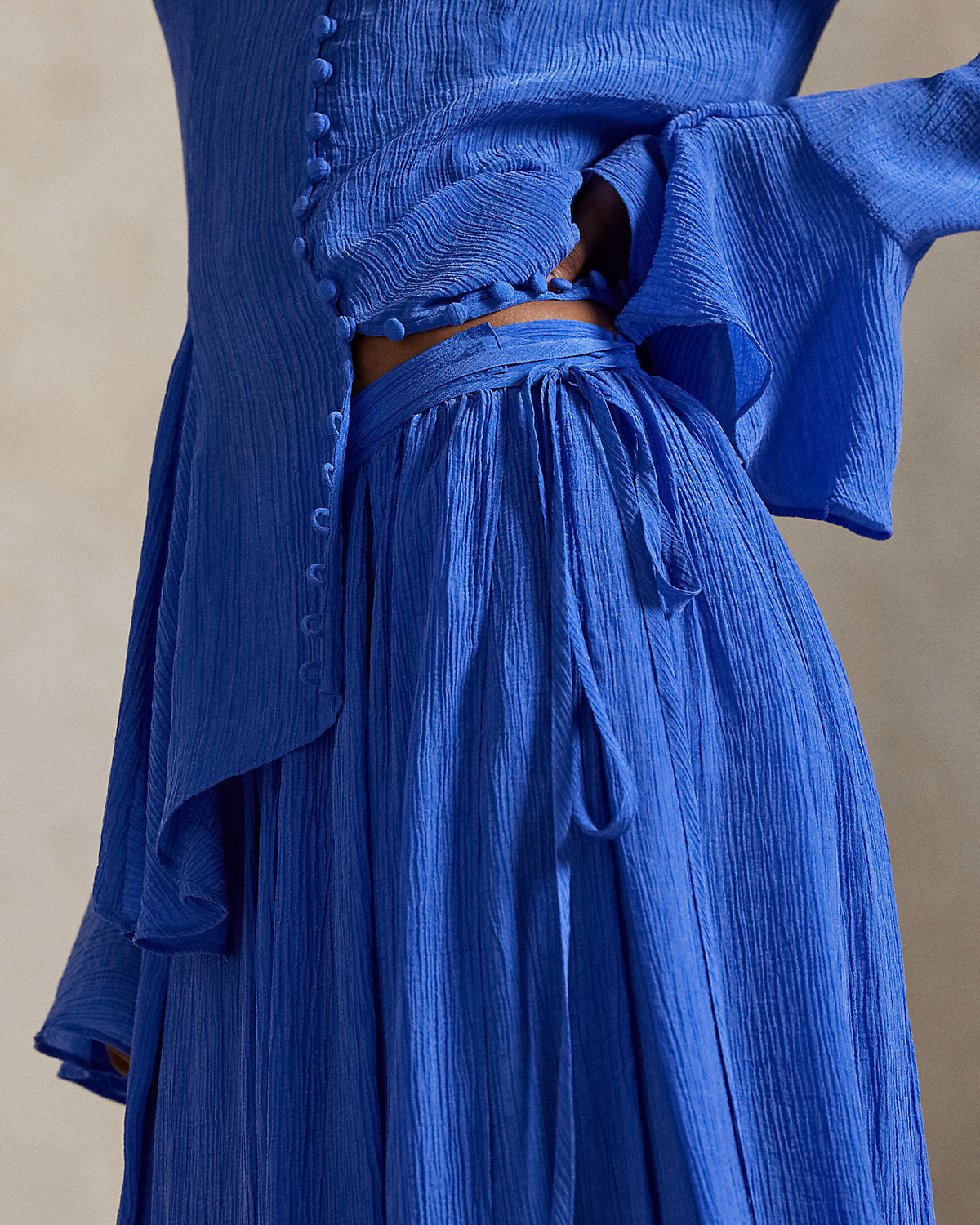 Ralph Lauren Crinkled ALine Wrap Skirt