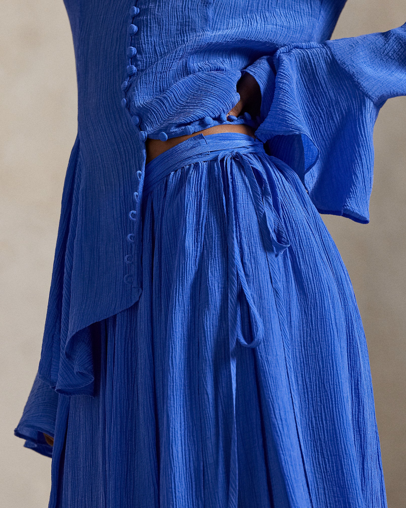 Ralph Lauren Crinkled ALine Wrap Skirt