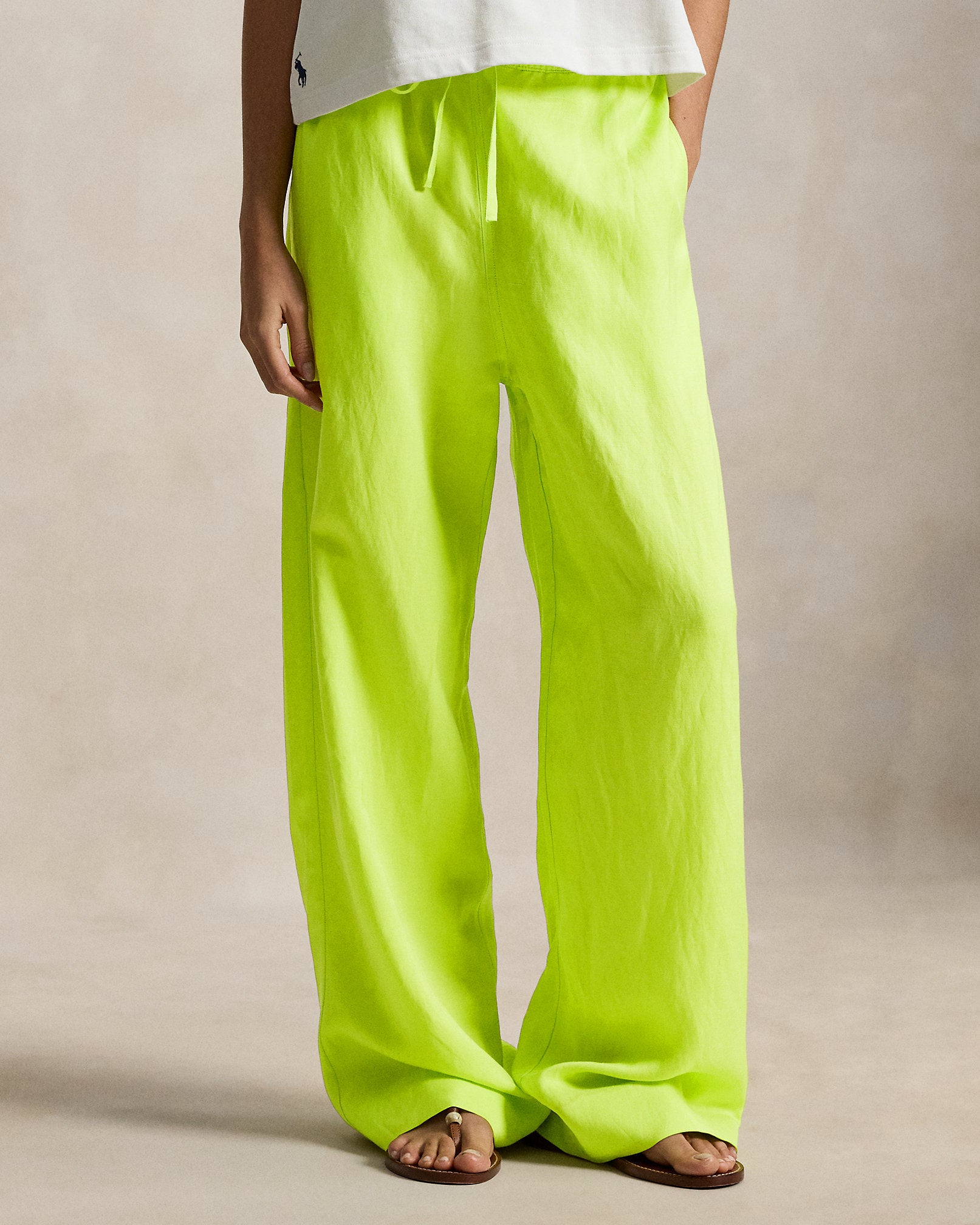 Ralph Lauren Twill Drawstring WideLeg Pant