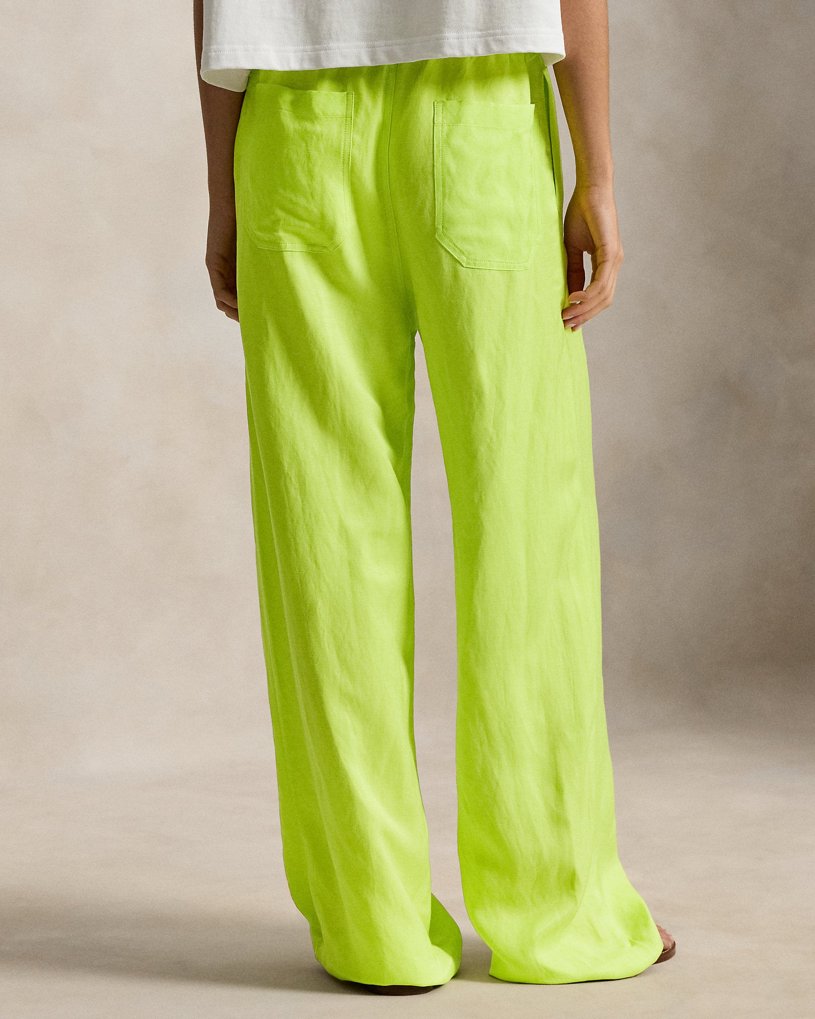Ralph Lauren Twill Drawstring WideLeg Pant