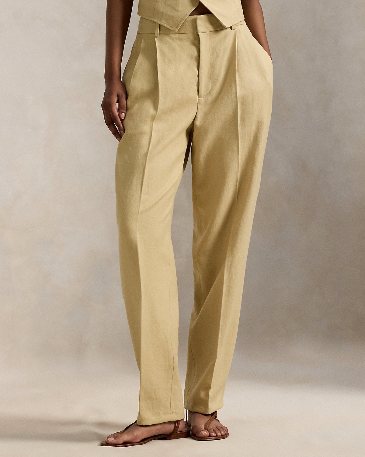 Ralph Lauren Hemp Pleated Tapered Pant