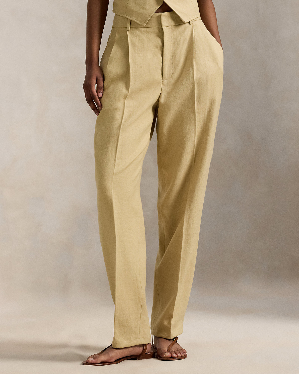 Ralph Lauren Hemp Pleated Tapered Pant