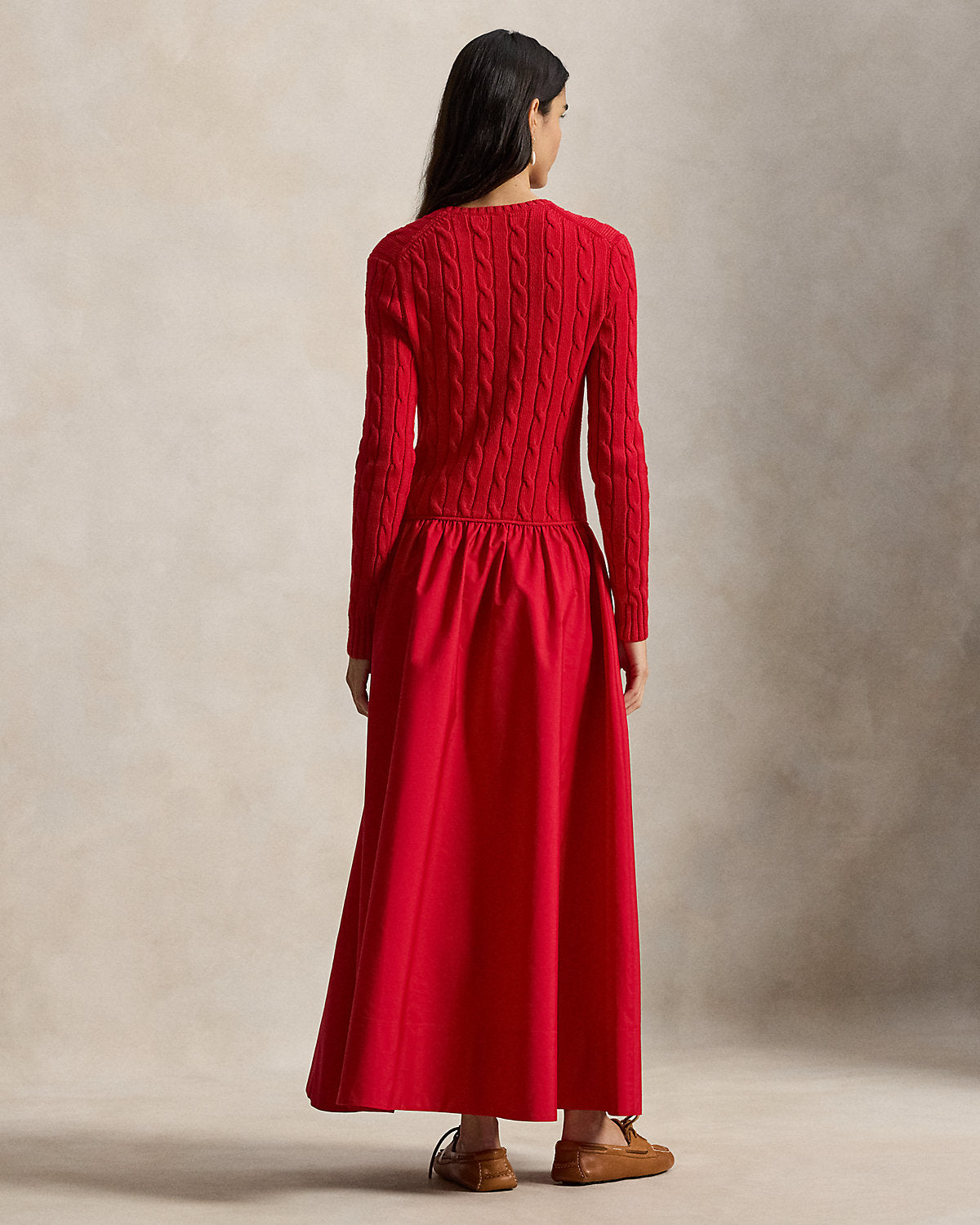 Ralph Lauren CableKnit Bodice Cotton Dress