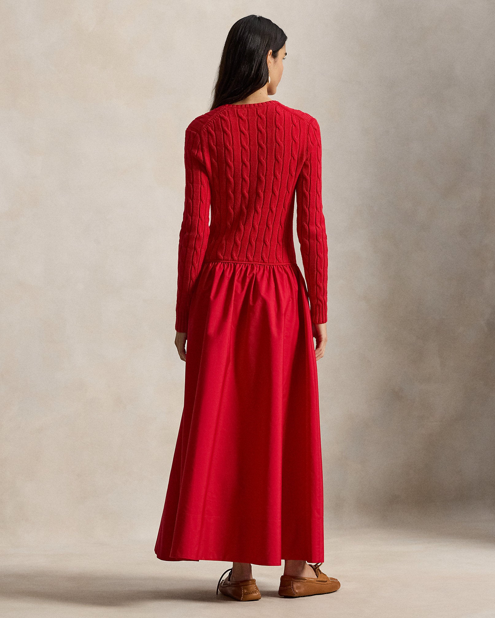 Ralph Lauren CableKnit Bodice Cotton Dress