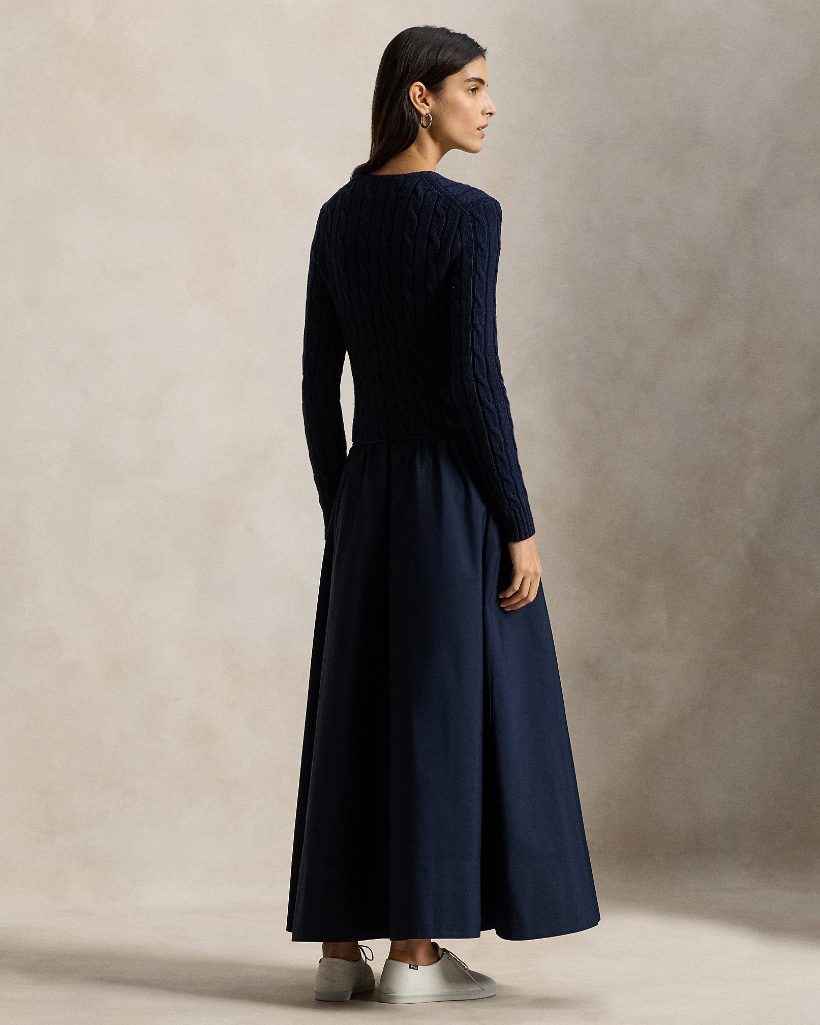 Ralph Lauren CableKnit Bodice Cotton Dress