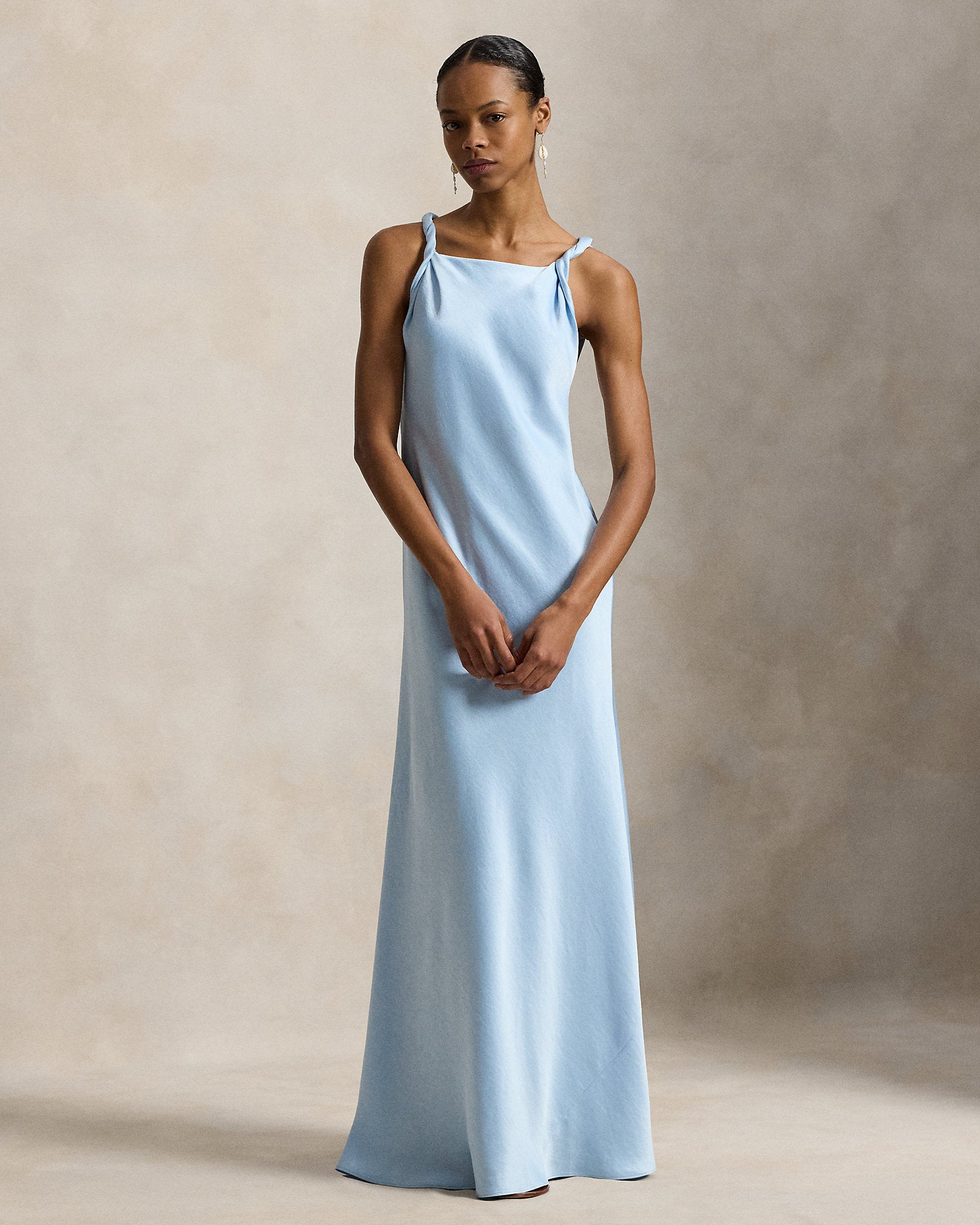 Ralph Lauren TwistedStrap Satin Dress