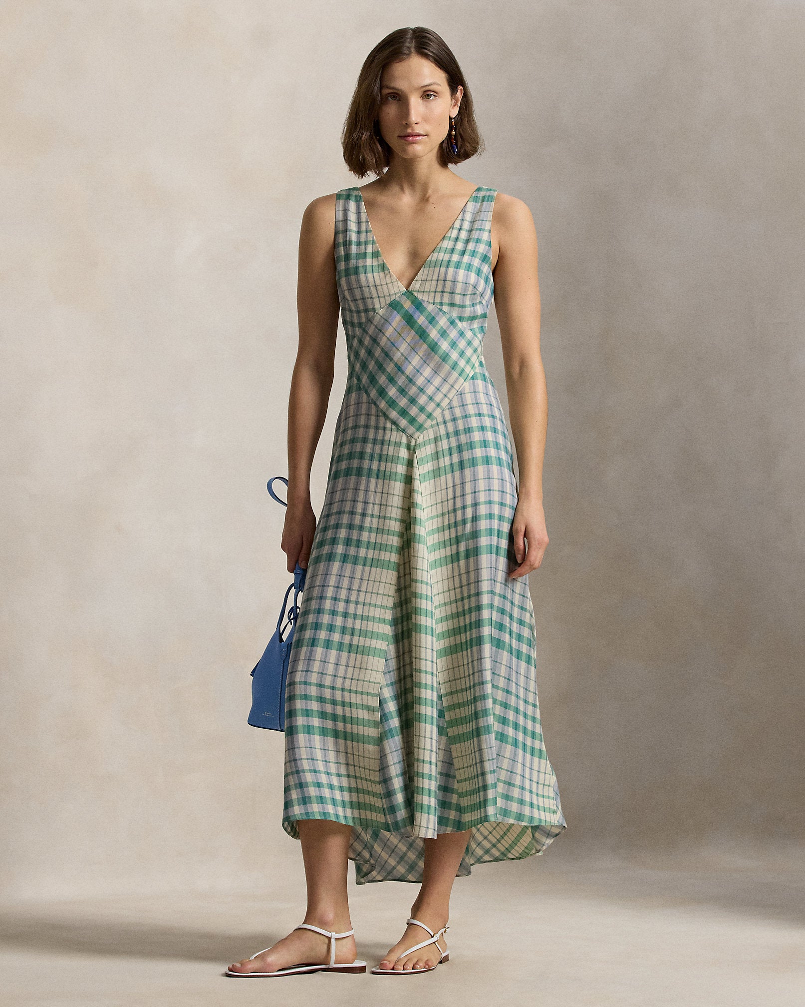 Ralph Lauren Plaid Paneled Sleeveless Dress