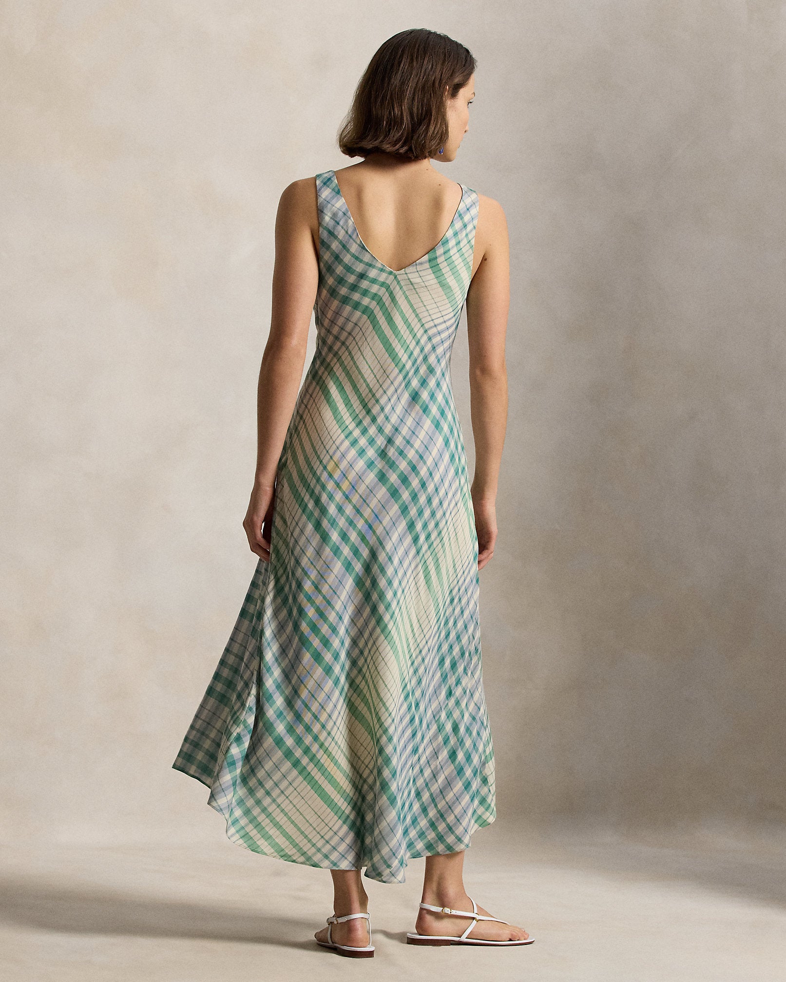 Ralph Lauren Plaid Paneled Sleeveless Dress