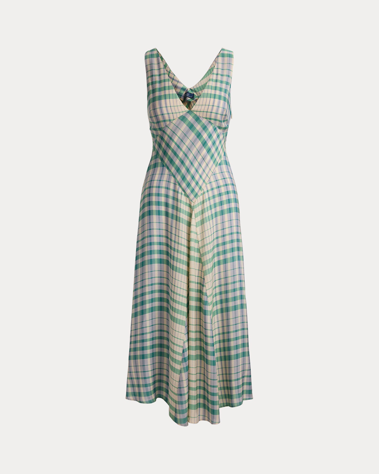 Ralph Lauren Plaid Paneled Sleeveless Dress