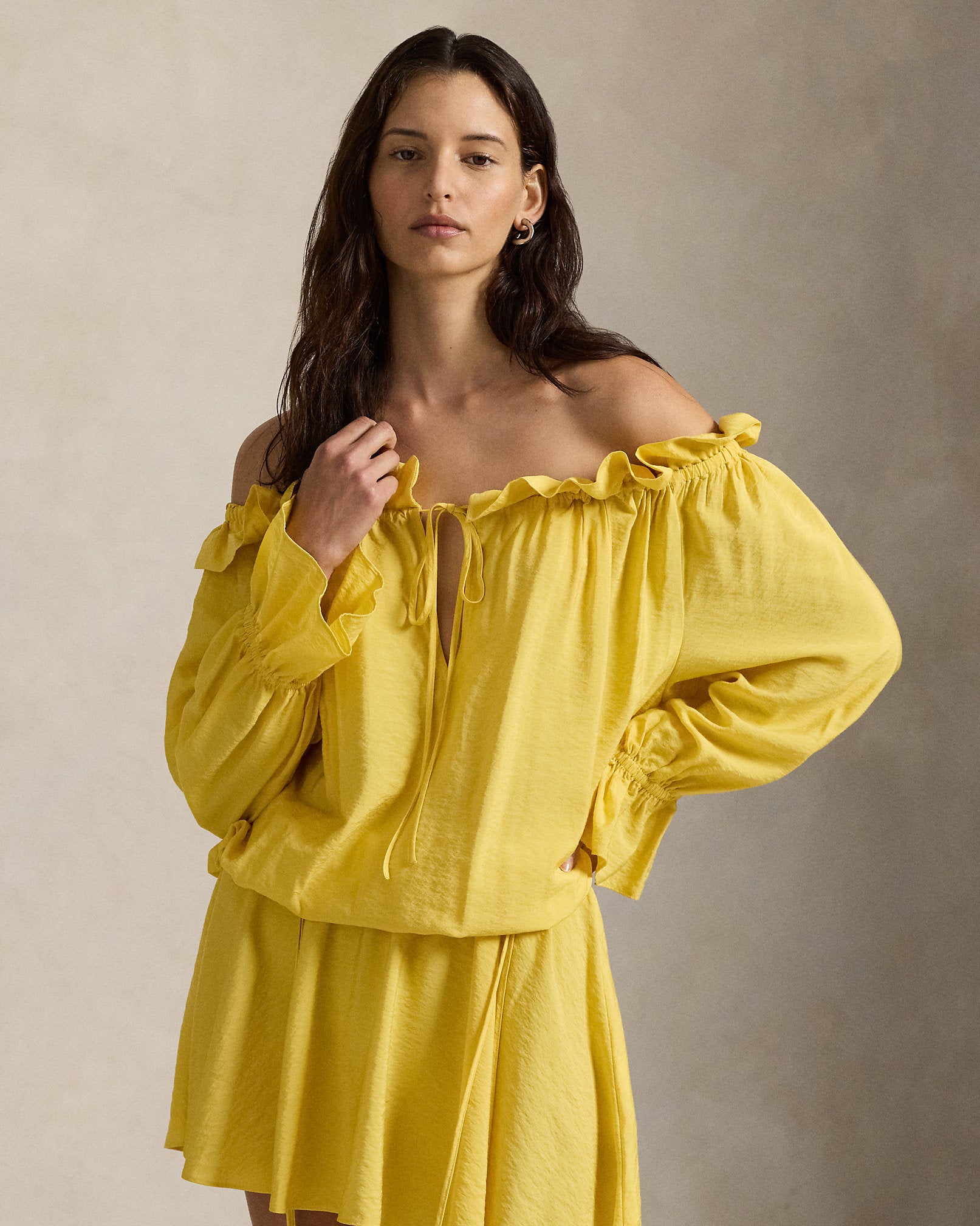 Ralph Lauren OfftheShoulder Crepe Dress