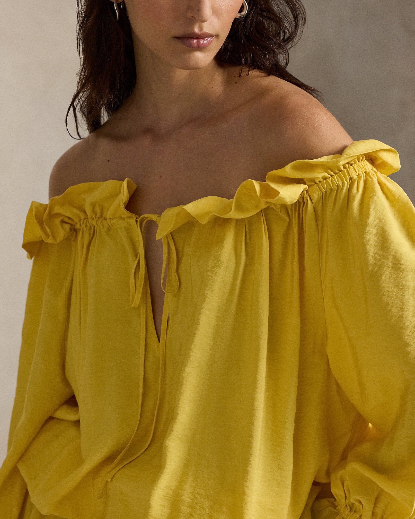 Ralph Lauren OfftheShoulder Crepe Dress