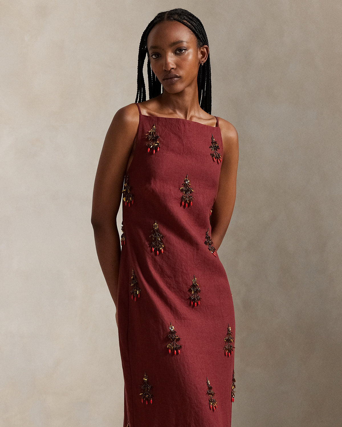 Ralph Lauren Beaded Linen Dress