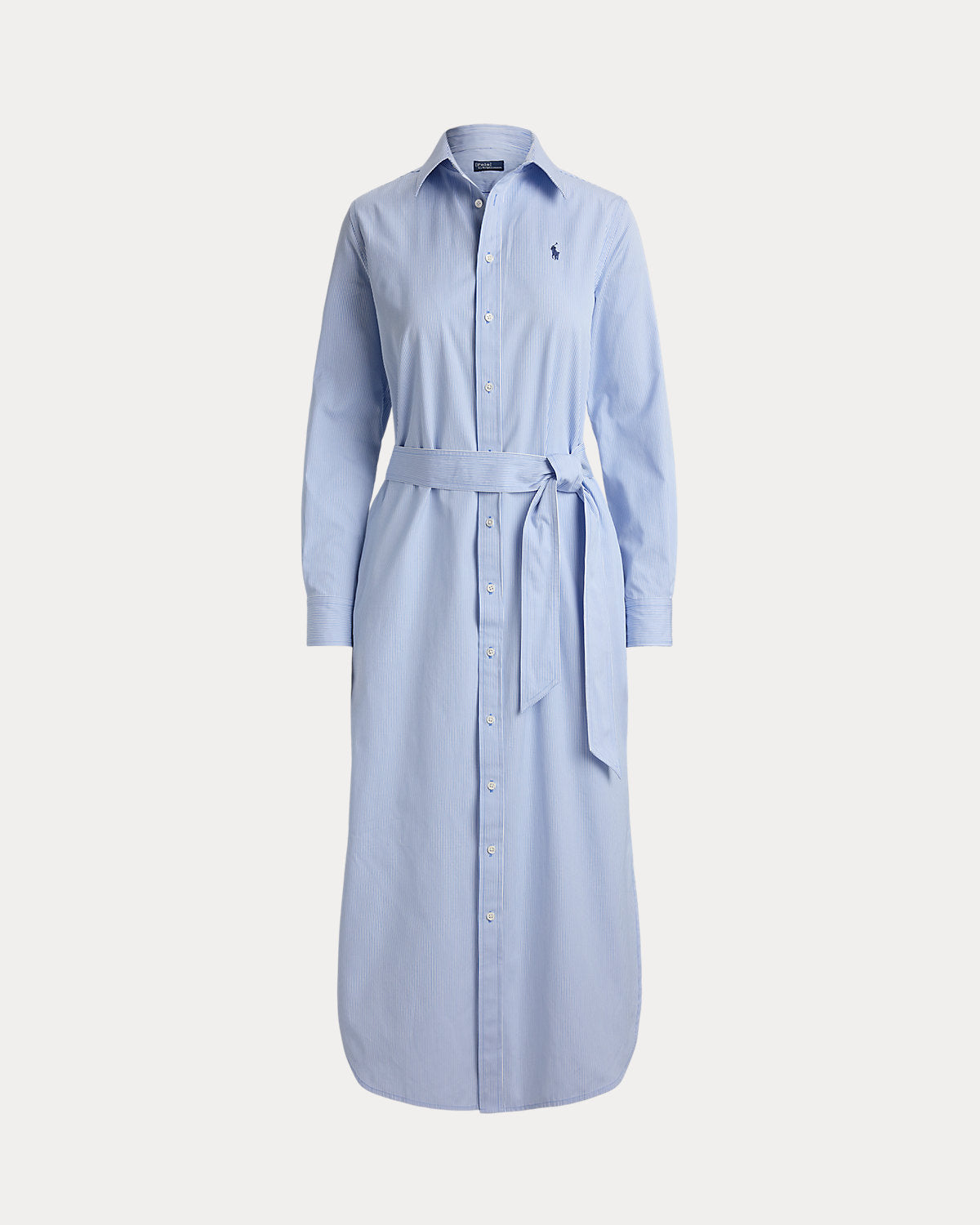 Ralph Lauren Belted Striped Cotton Shirtdress