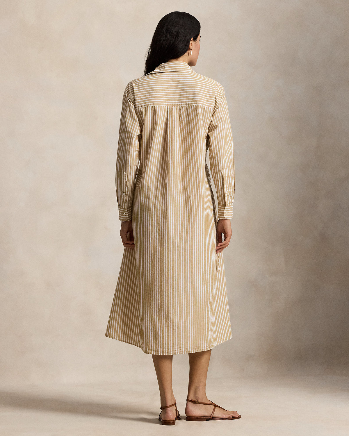 Ralph Lauren Striped CottonLinen Drawcord Shirtdress