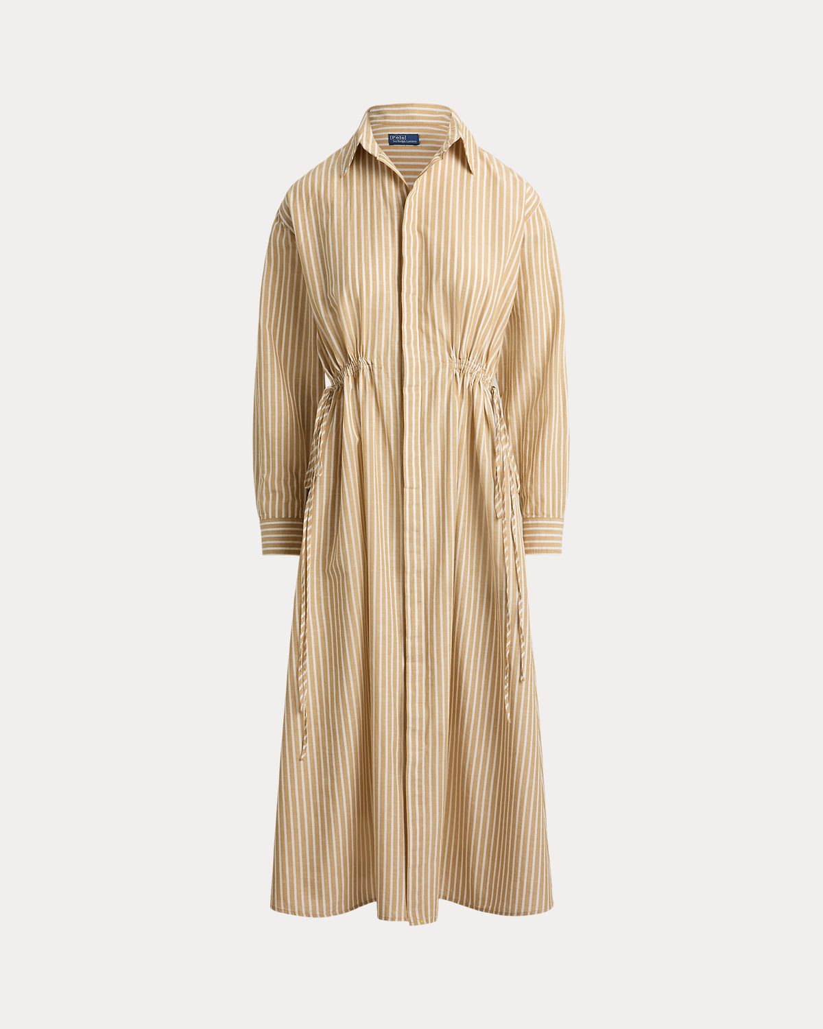 Ralph Lauren Striped CottonLinen Drawcord Shirtdress