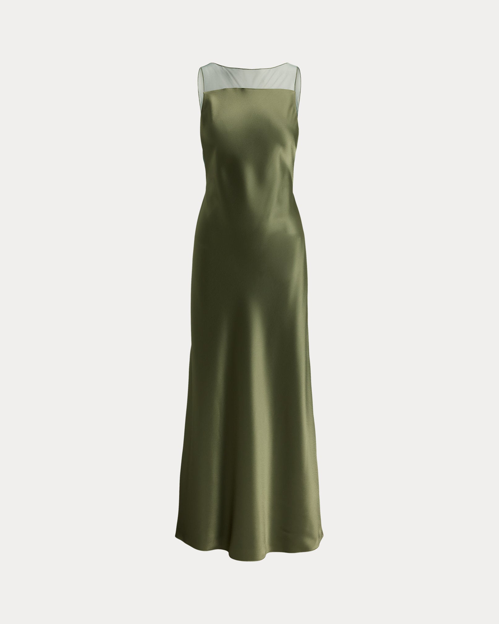 Ralph Lauren SheerPanel Satin Dress