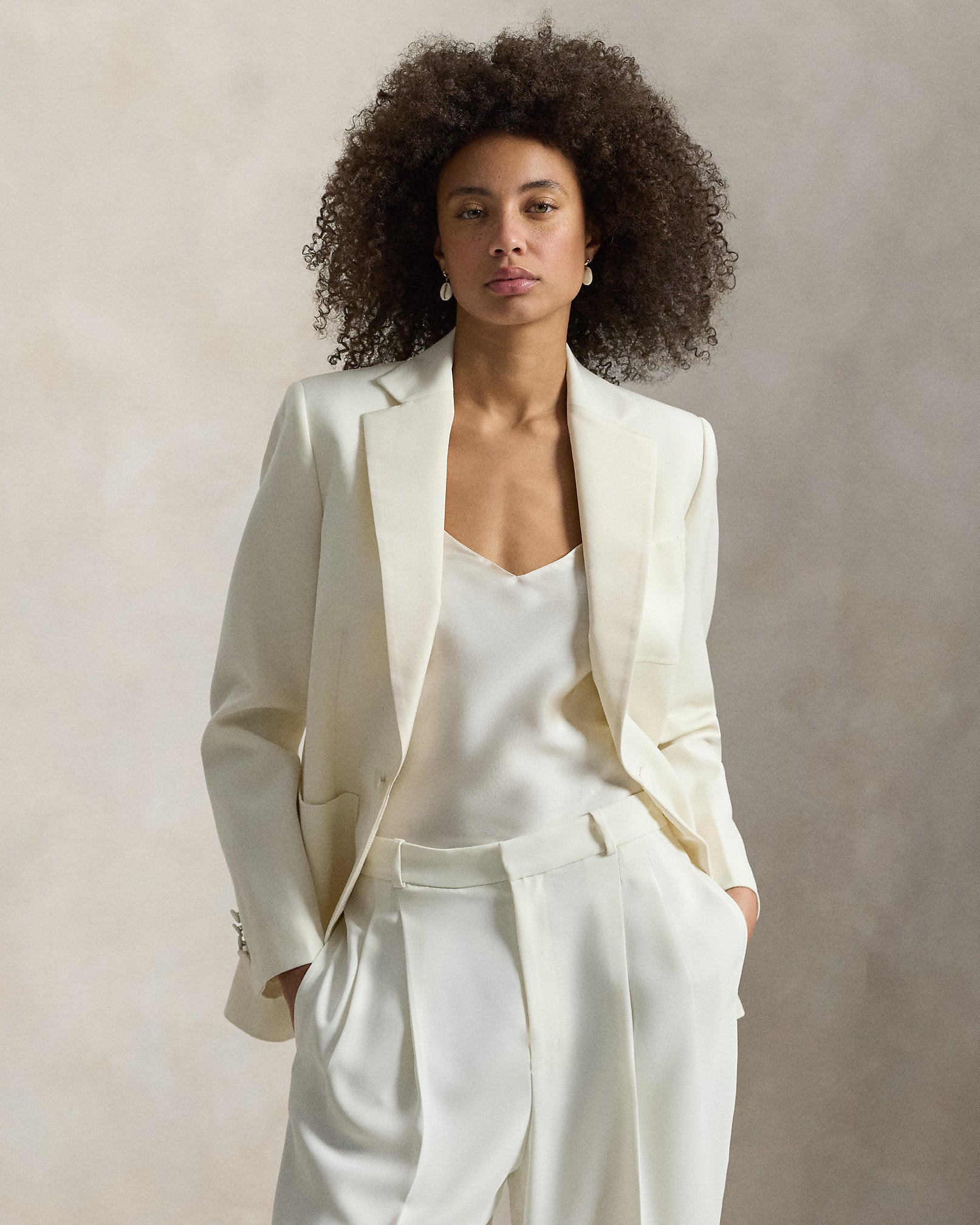 Ralph Lauren SingleBreasted SilkLapel Wool Blazer