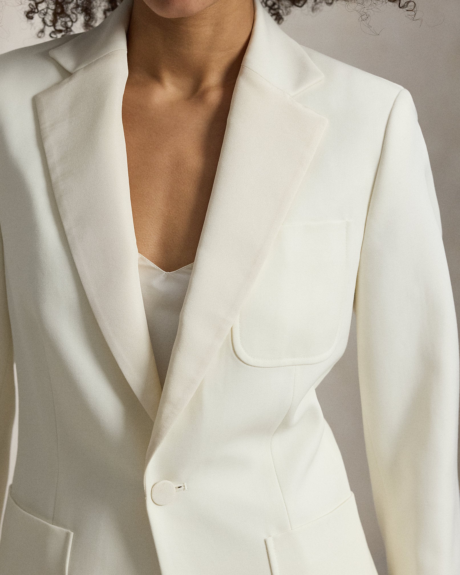 Ralph Lauren SingleBreasted SilkLapel Wool Blazer