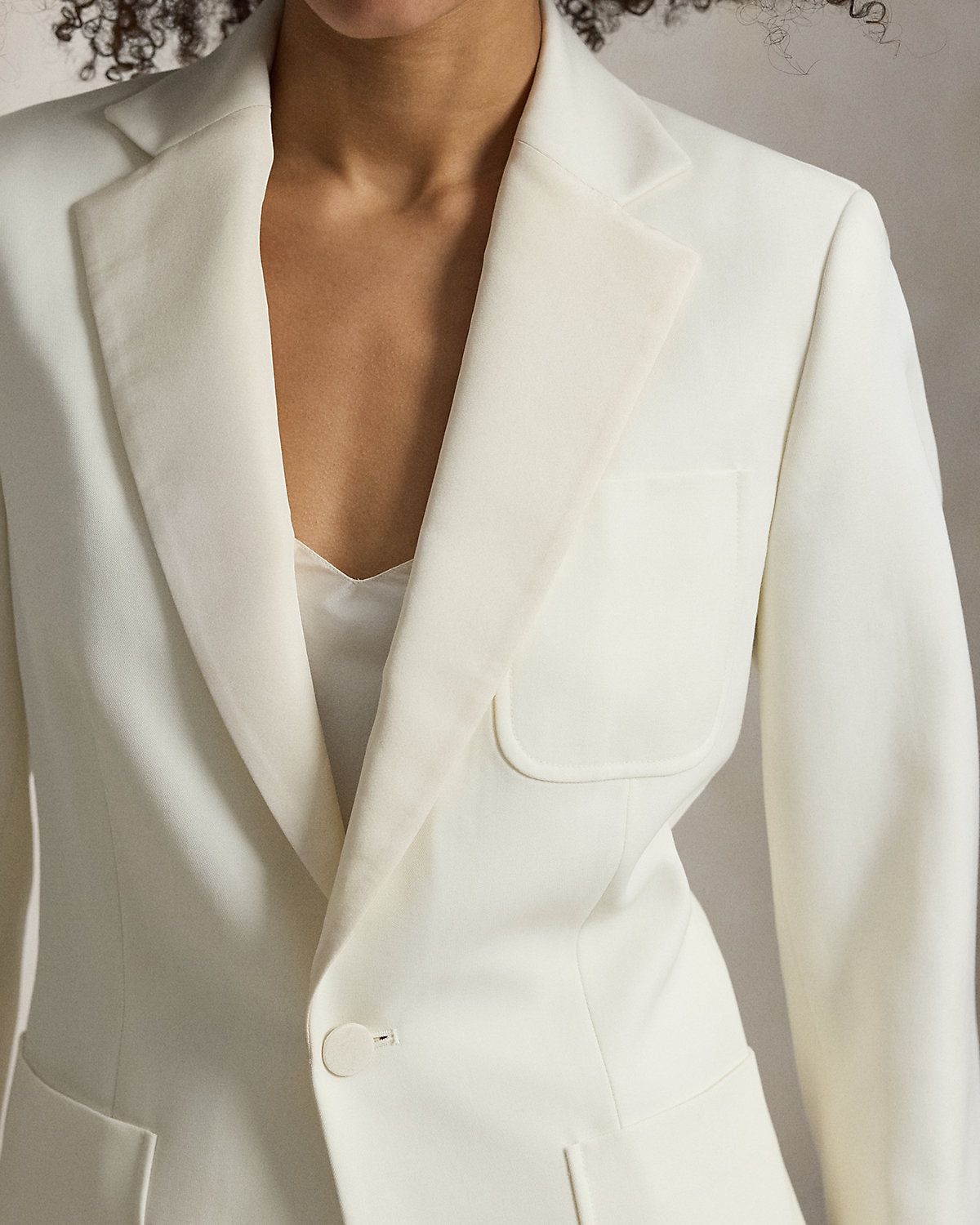 Ralph Lauren SingleBreasted SilkLapel Wool Blazer