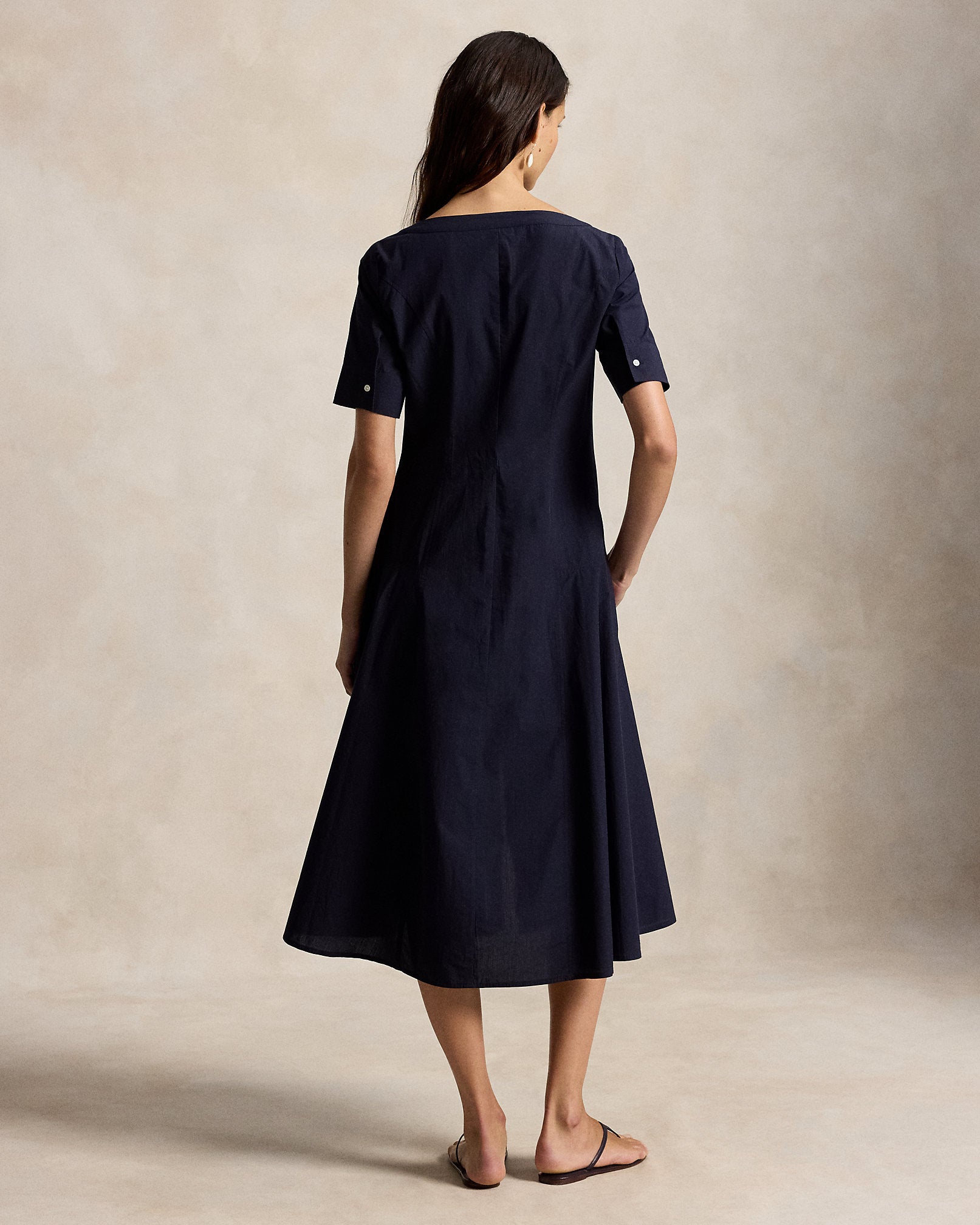 Ralph Lauren Cotton Canvas Scoopneck Dress
