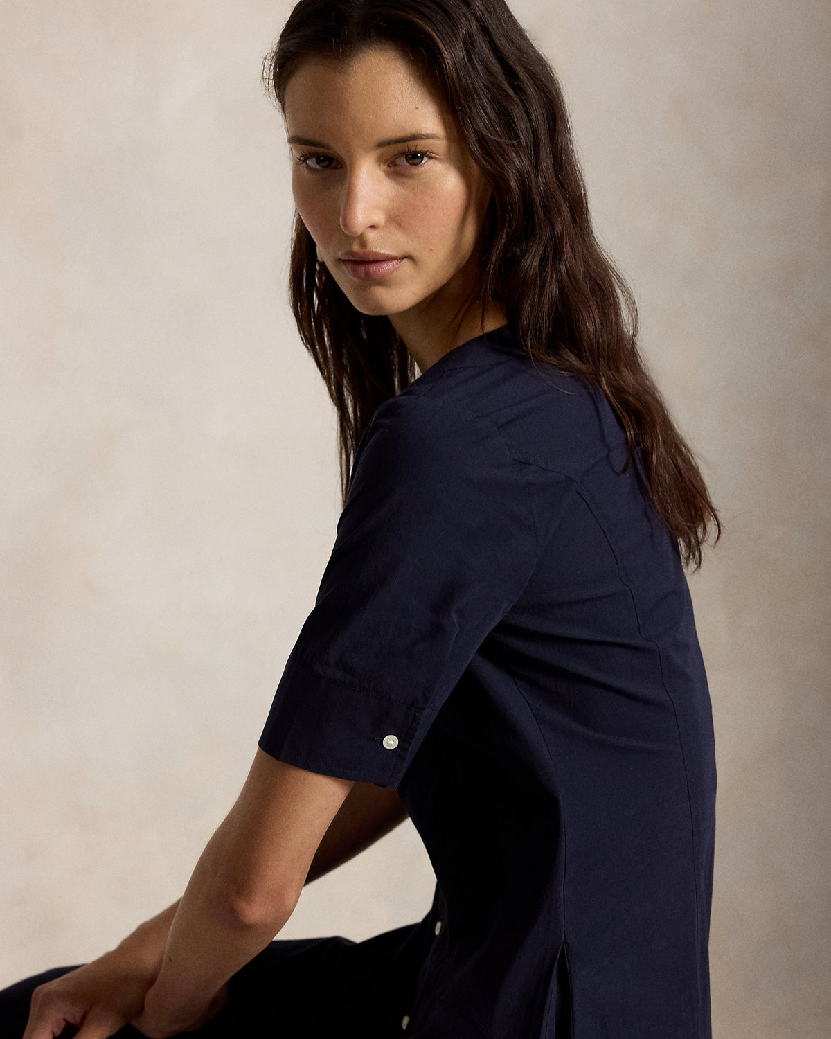 Ralph Lauren Cotton Canvas Scoopneck Dress