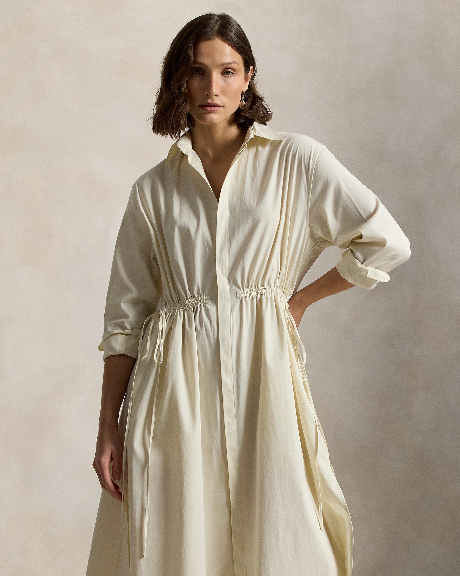 Ralph Lauren Cotton Drawcord Shirtdress