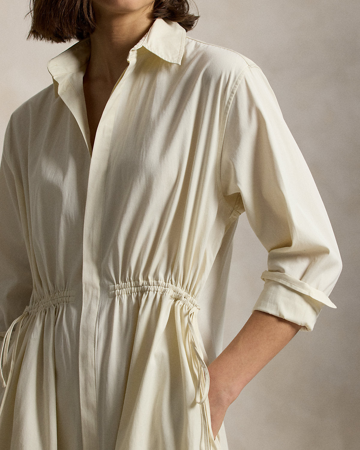 Ralph Lauren Cotton Drawcord Shirtdress
