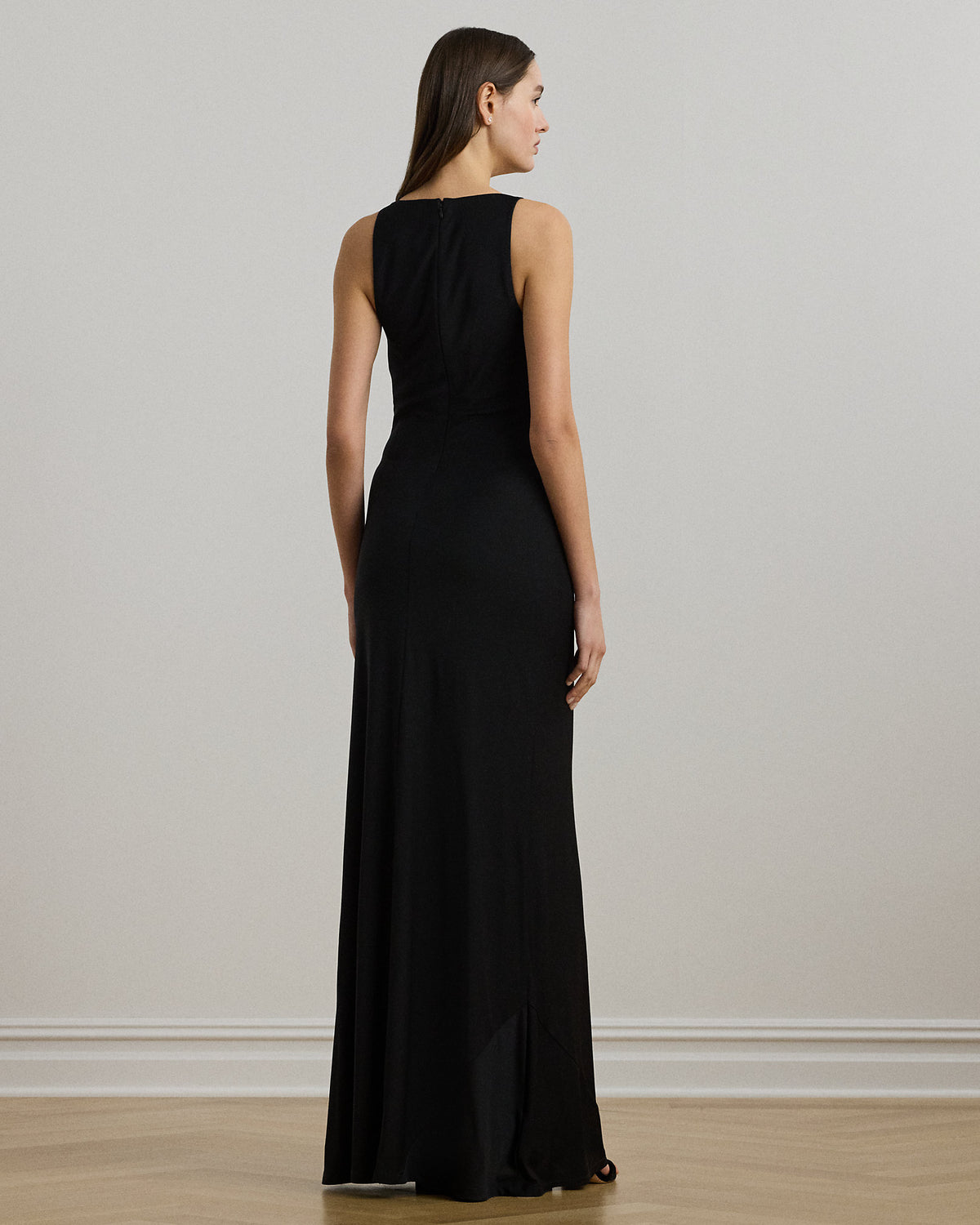 Ralph Lauren RingTrim Jersey Cowlneck Gown