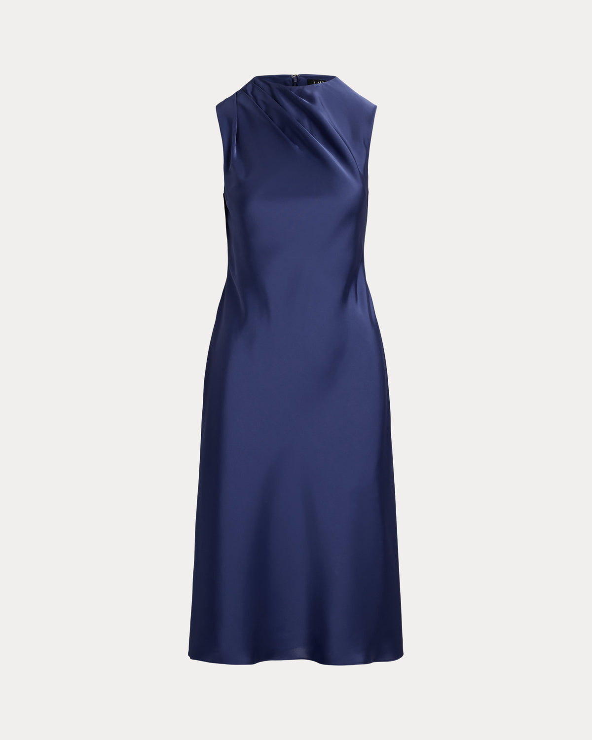 Ralph Lauren Pleated Satin Charmeuse Cocktail Dress