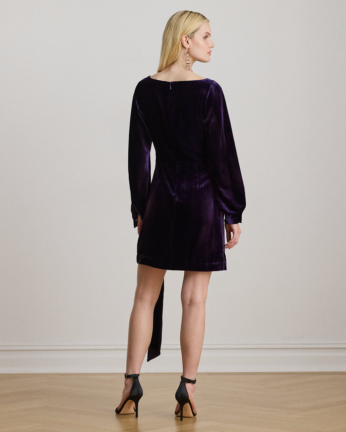 Ralph Lauren TieFront Velvet Cocktail Dress