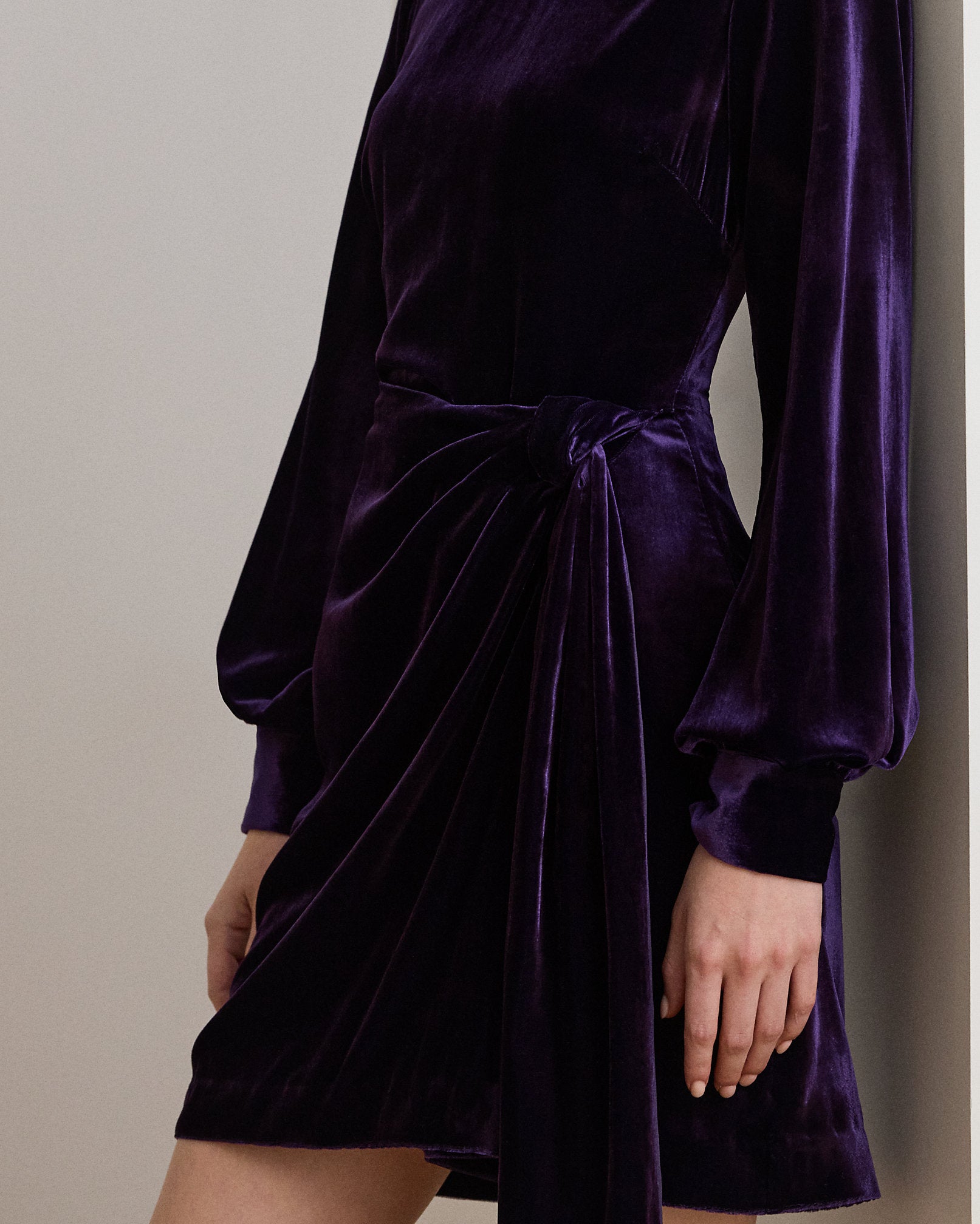 Ralph Lauren TieFront Velvet Cocktail Dress