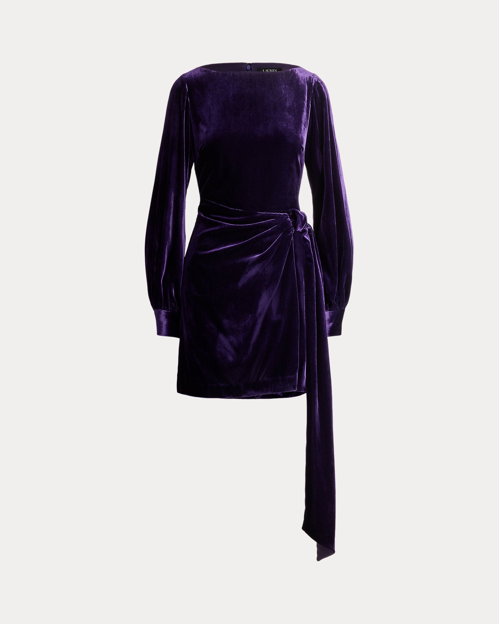 Ralph Lauren TieFront Velvet Cocktail Dress