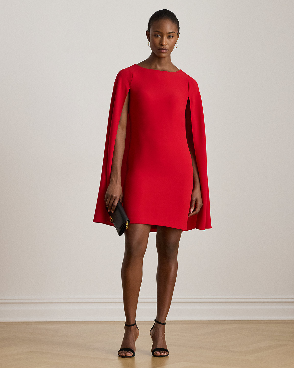 Ralph Lauren Cape Georgette Cocktail Dress
