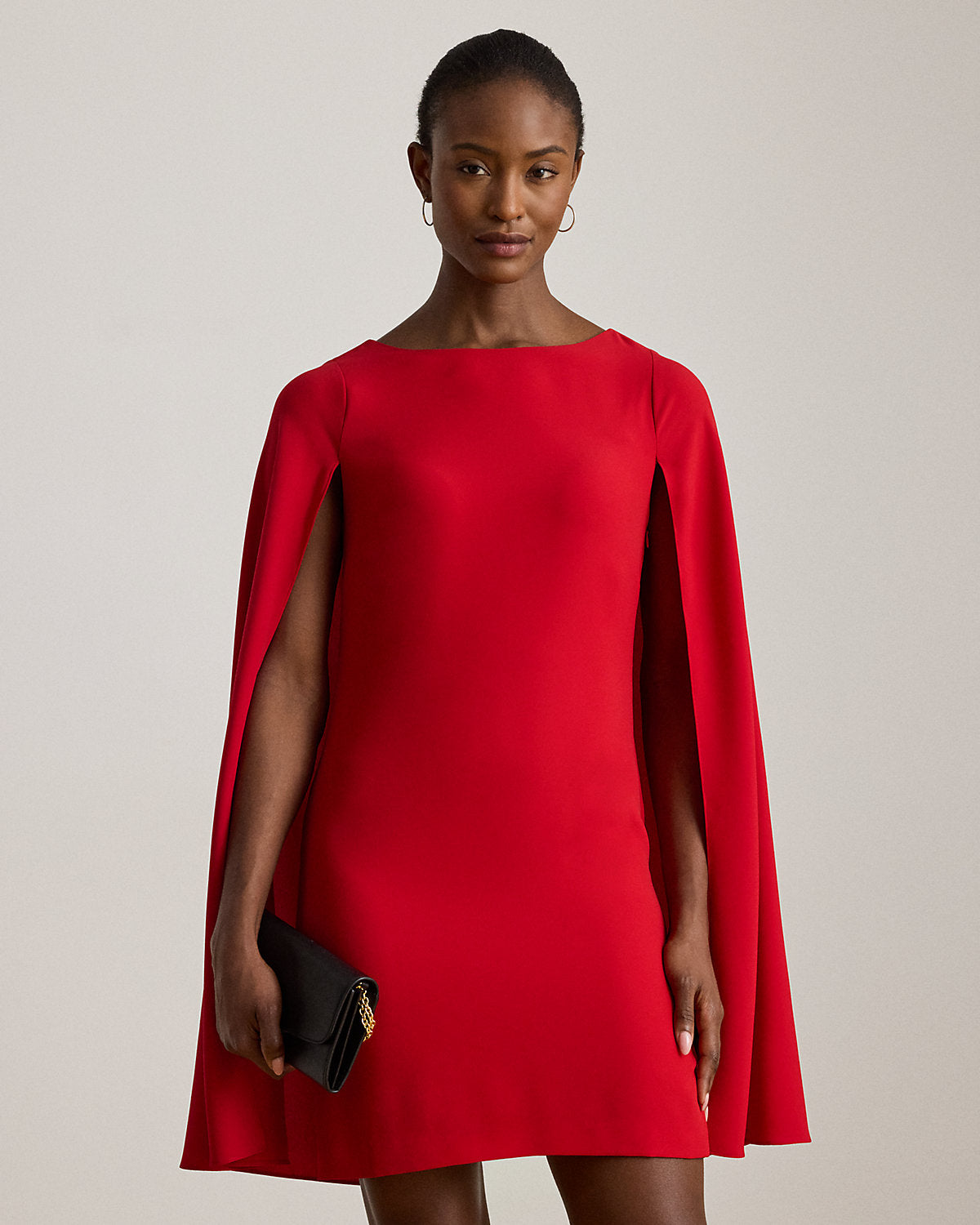 Ralph Lauren Cape Georgette Cocktail Dress